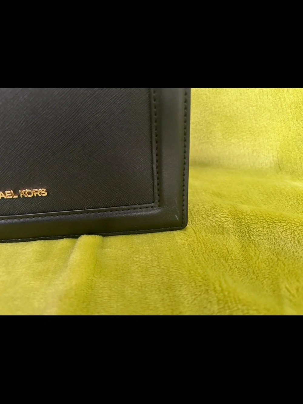 Michael Kors Black Leather Crossbody with Gold Hardware